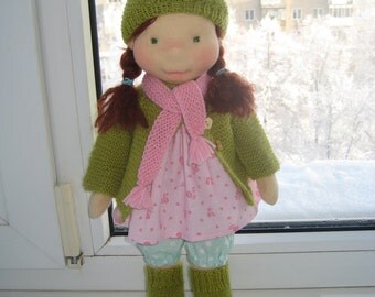 Waldorf doll 16", waldorf fabric doll, steiner doll, cloth doll, gift for girl, organic doll, waldorf toy