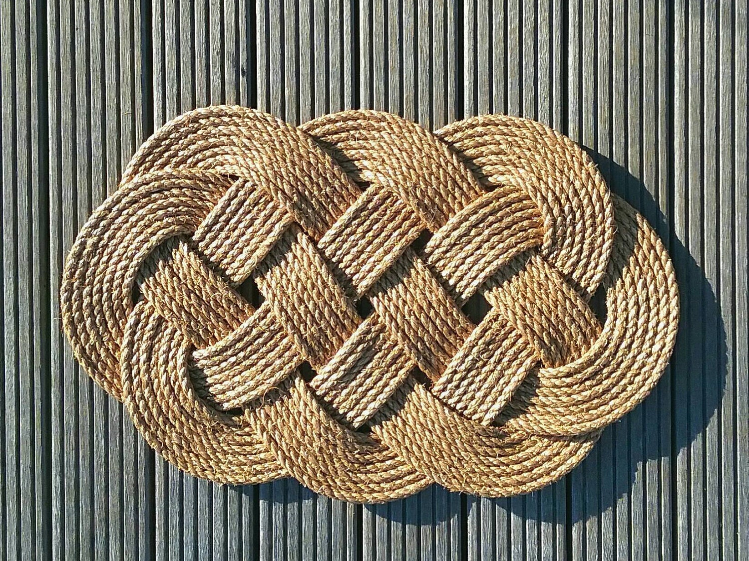Nautical Rope Door Mat Natural Manila Rope Seven Seas Knot
