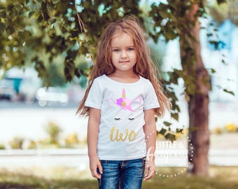 Girls Second Birthday, Girls 2nd Birthday Shirt, Girls Unicorn Birthday Shirt, Unicorn 2nd Birthday, Unicorn Second Birthday Shirt, Unicorn
