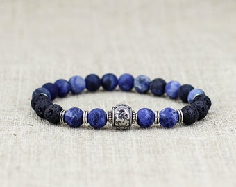 Gift-for-Men bracelet men gift-for-dad gifts Sagittarius jewelry Lava bracelet Healing bracelet Zodiac jewelry Zodiac bracelet Energy stones