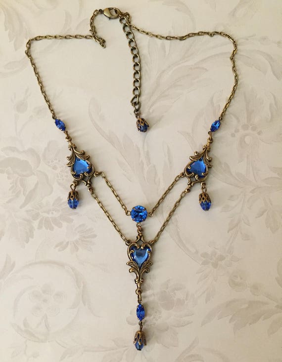 Items similar to Titanic Jewelry Molly Brown's Blue Lifeboat Necklace ...