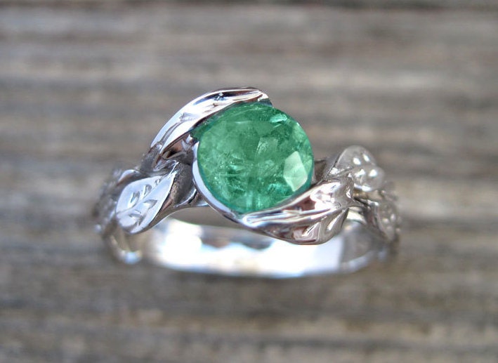 emerald engagement ring emerald leaf ring emerald leaf engagement ring emerald leaf wedding - Emerald Wedding Ring emerald engagement ring emerald leaf ring emerald leaf engagement ring emerald leaf wedding - Emerald Wedding Ring