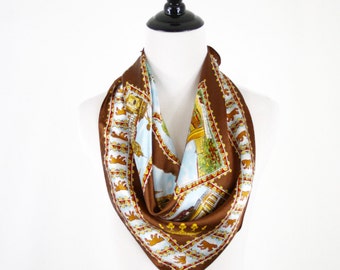 Vintage Berlin Germany Souvenir Square Acetate Scarf