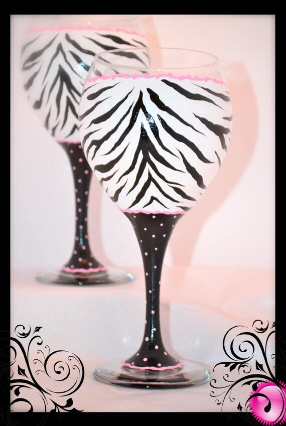 Items similar to Zebra Wine Glass Style 2, Zebra, Safari, Africa, Zoo