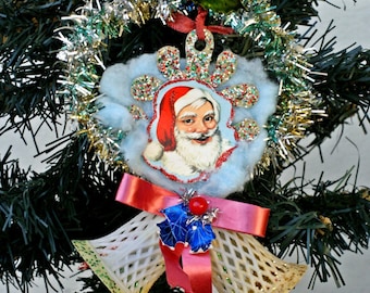 Antique Christmas Decor, Victorian Christmas Ornament, Santa Ornament, Antique Ornaments, Christmas Tree Decor, Vintage Christmas Decoration