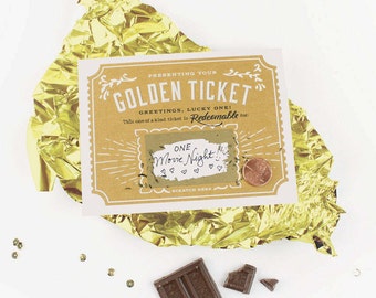 Scratch-off Golden Ticket Greeting Card // Write Your Own Message
