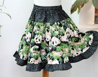 Panda Skirt Girls Twirl Skirt Panda Girl Clothes Ruffle Girl Skirt Big Girl Clothes Child Clothing Size 2 3 4 5 6 7 8 10 12 14 Preteen Gift