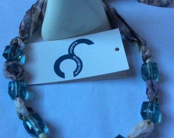 Hand dyed habotia silk beads necklace