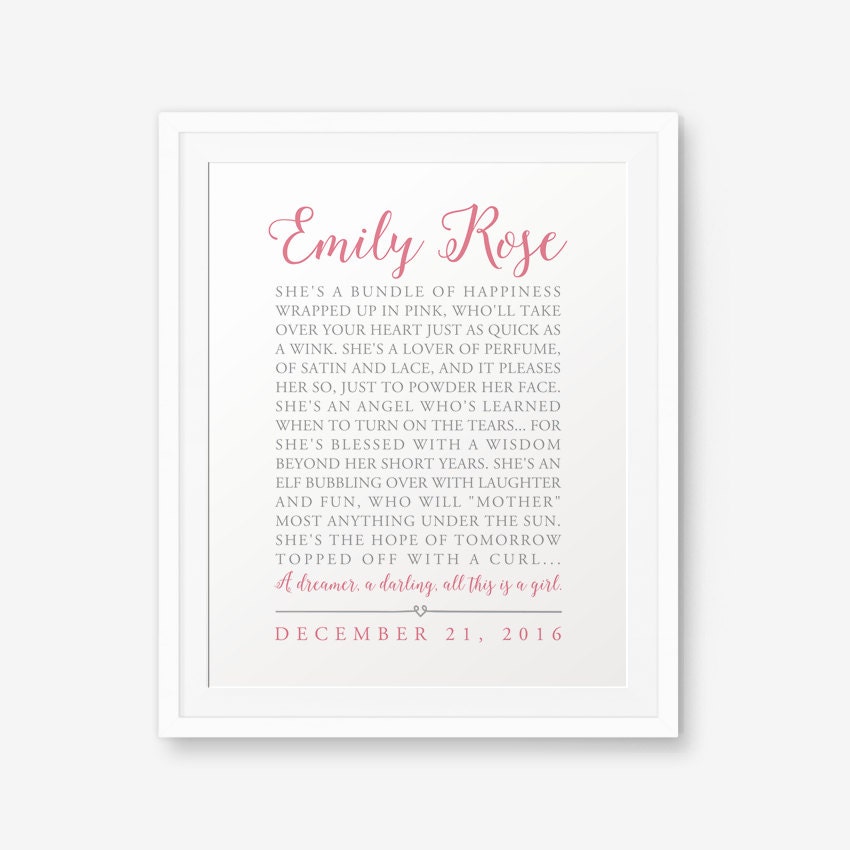 Baptism Printable Christening poems Girl Baptism Gift Baby