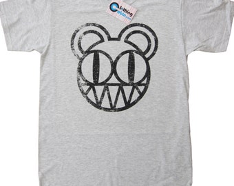 Radiohead Kid A Bear T Shirt Rock Music Band Thom Yorke Grey Small to XXL