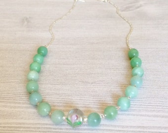 Amazonite Necklace Mint Green Amazonite Necklace Amazonite Bead Necklace Green Ombre Necklace Stone Necklace Bridesmaid Gift For Her For Mom