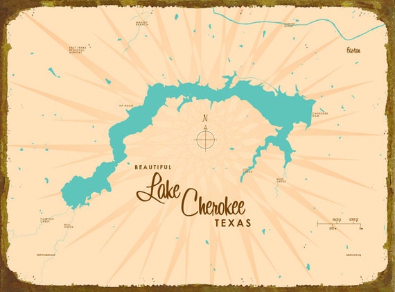 Lake Cherokee TX Map Canvas Print