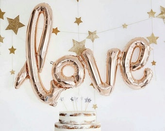 30" love Balloons l Bridal Shower Balloons l Rose Gold Love Balloons l Bachelorette Party l Wedding Balloons l Love Script Balloon