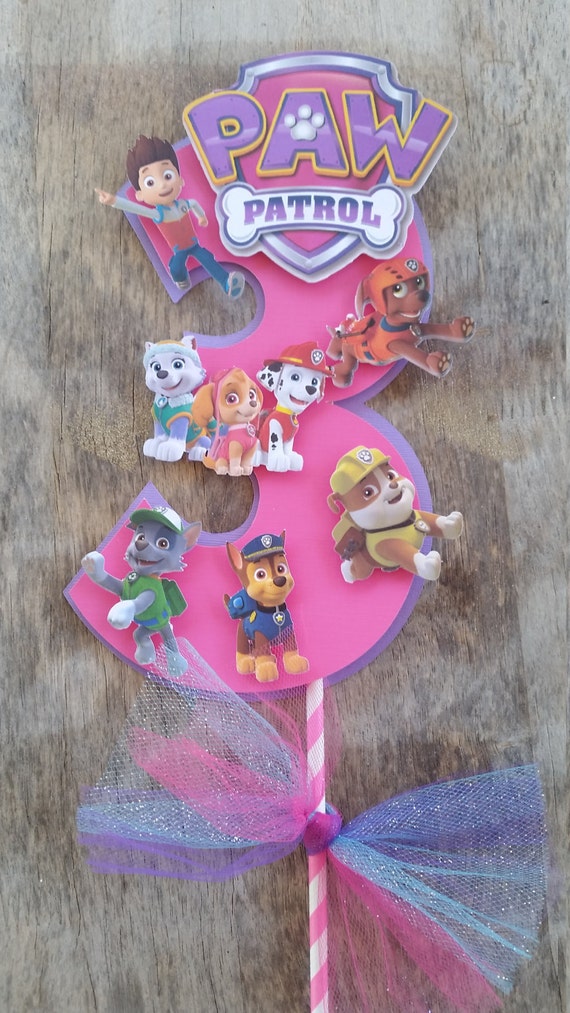 Paw Patrol centerpiece Paw Patrol cake by SilviasPartyDecor