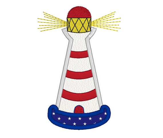 Lighthouse Applique Machine Embroidery Design Lighthouse