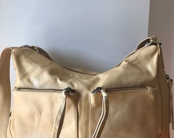 Curved hobo style handmade leather bag Extra wide crossbody strap makes it so comfortable extra pockets Leather handbag shoulder tote nappy