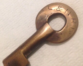 BRASS L&N RAILROAD KEY From The Old Louisville And Nashville Railroad