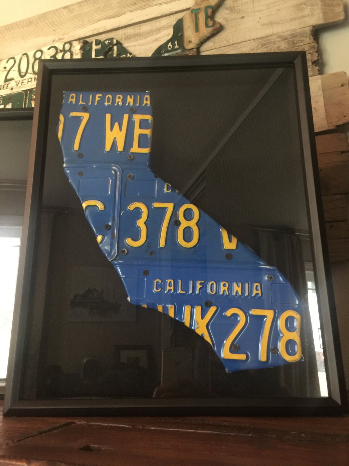 California License Plate Shadowbox Wall Art by GoliathDesigns