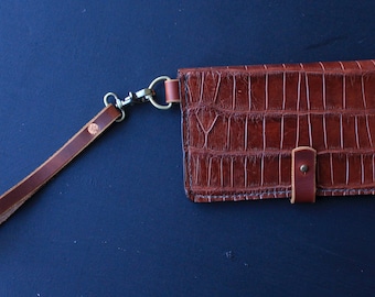 Alligator Leather Clutch// Florida Alligator Wallet// Women's Wristlet