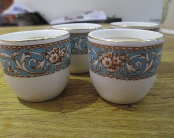 set of 4 hand painted egg cups, vintage egg cups ref 6