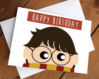 HARRY POTTER CARD // happy birthday, love, friendship, cute, greeting card, ron weasley, hermione, best friends