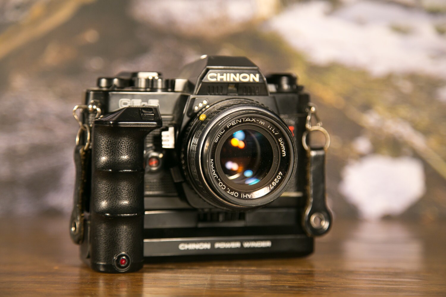 Chinon CE5 35mm SLR Camera with Power Winder Grip SLR12 from