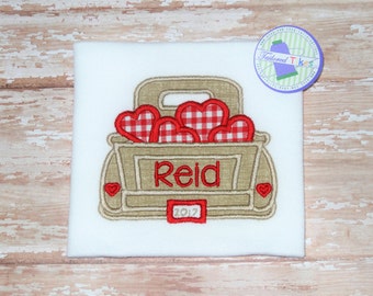 Personalized Valentine's Day Shirt - Boys Valentine Shirt - Boys Truck Shirt - Kids Valentine's Day Shirt - Monogram Valentine's Day Shirt