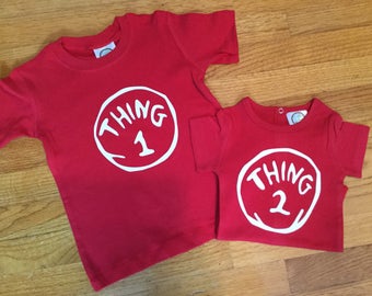 Thing 1 and Thing 2 Dr. Seuss shirts