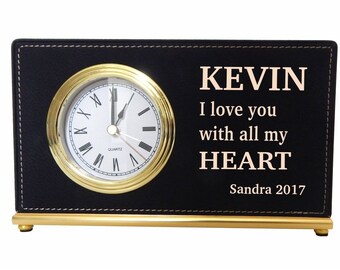 Personalized Valentine Gift to Husband/Boyfriend/Wife/Girlfriend,Anniversary Gift,Gift to my Sweetheart,Custom Desk Clocks to Honey,LCH009