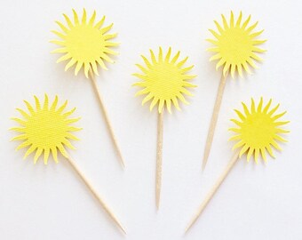 You Are My Sunshine Yellow Sun Cupcake Toppers. You Are My Sunshine Party. Yellow Sun Cupcake Toppers. Sun Cupcake Decor. Baby Shower.