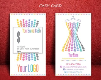 Cash Card * Roe Cash * Gift Certificate * Stars-Dress Design * Business Cards * LuLaCash * Cash Cards * Home Office Approved Fonts & Colors