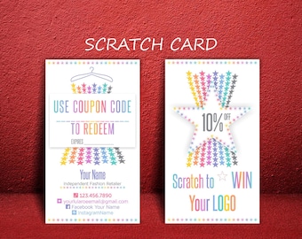 Scratch Off Cards * Prize Cards * Cash Card * Gift Certificate * Stars-Dress Design * Scratch Off Cards