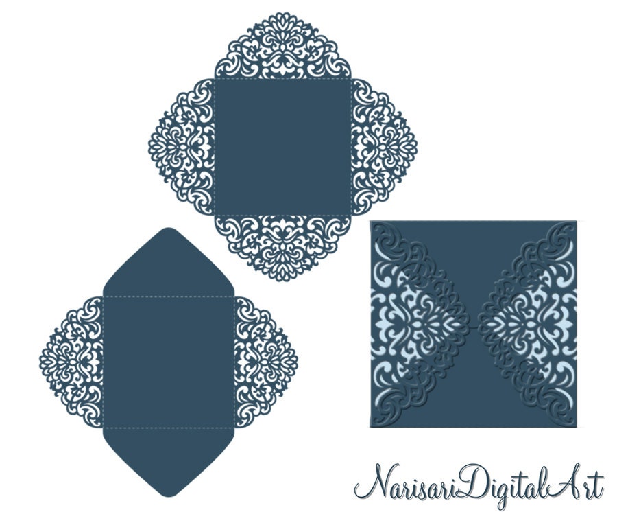 Download Four-fold envelope laser cut template SVG DXF files gate