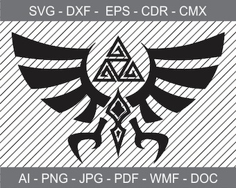 Zelda Triforce of Hyrule - Iron on Transfer - Cricut file - Laser Cutting and Engraving file - Printable Clipart - Vinyl Cutting file - SVG