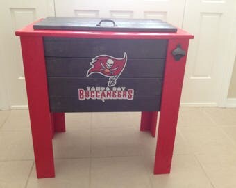 Tampa Bay Buccaneers wood cooler stand