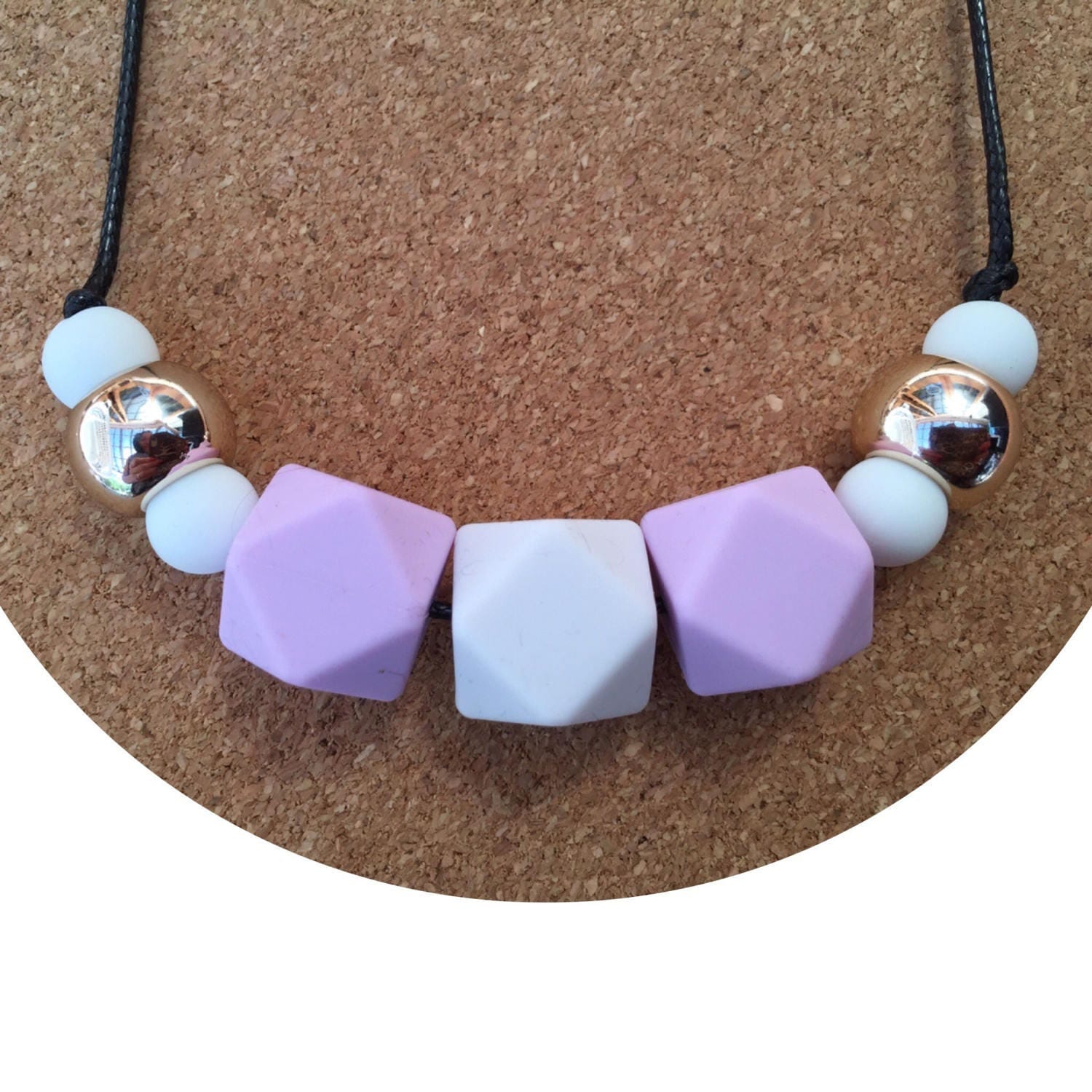 Silicone beads necklace beaded necklace beaded jewelry gold