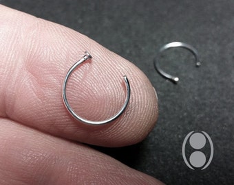 Sterling Silver Nose Ring - 20 gauge Silver Hoop - 20 g Sterling Silver Jewelry - Cartilage Ring - Nose Piercing - 18g Rose Gold Nose Ring