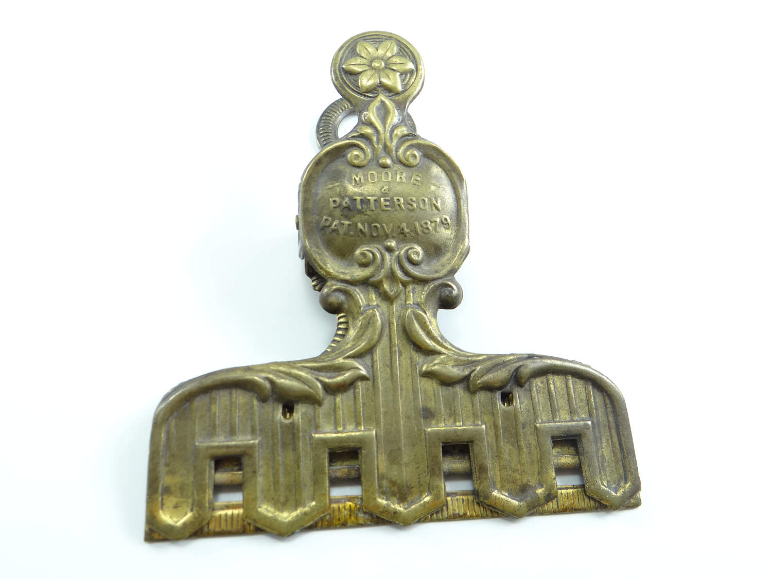 Antique Paper Clip, Brass Paper Clip, Moore & Patterson Paper clip from