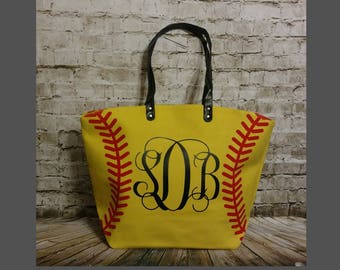 Softball Tote, Softball Tote bag, Personalized Softball Tote, Monogrammed bag, Monogrammed, Softball Bag, Softball Bag, Softball mom