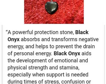 Onyx gem stone necklace healing crystal