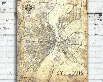 st louis canvas print mo missouri vintage map st louis city vintage map wall art - Home Decor St Louis Mo st louis canvas print mo missouri vintage map st louis city vintage map wall art - Home Decor St Louis Mo