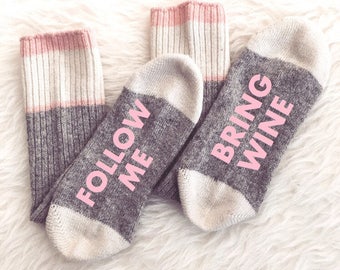 Women's Wine Socks, If You Can Read This Socks, Wine Socks, Funny Birthday Gift Present Wool Wine Socks Bring Me Wine Cute Gift Idea Wine