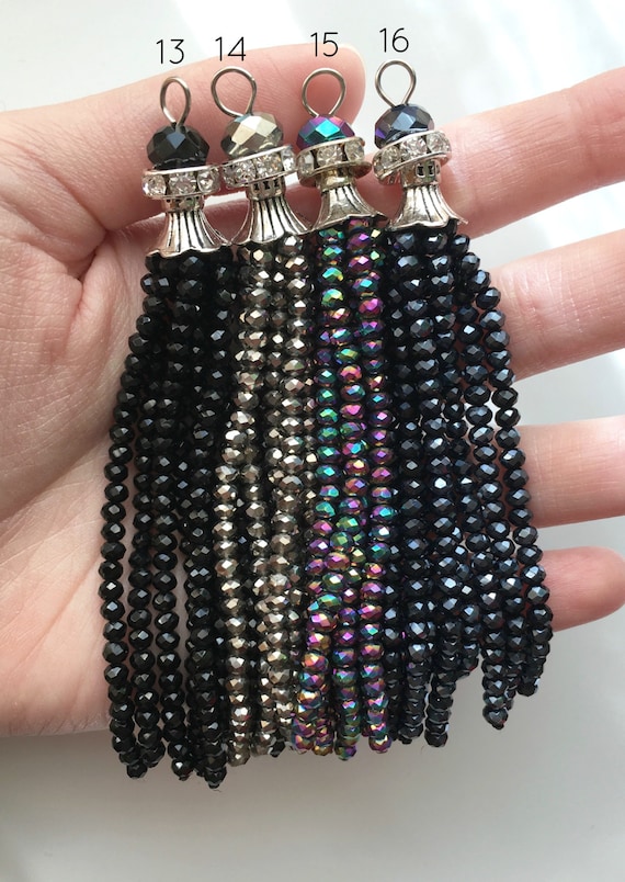 Crystal Tassel, Beaded Tassel, Tassel, Tassel Pendant, Tassel Charm
