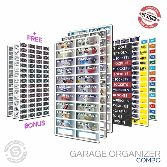 Garage Organizer Combo Deal Toolbox Labels Chrome Socket