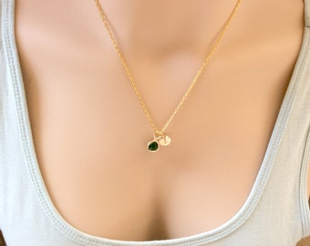 Birthstone necklace, May birthstone necklace, May birthday, Birthday gift, Bridesmaids gift, birthstone, Birthstone Pendant