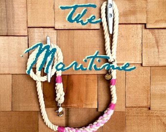 The Maritime Traditional Dog Leash, Dog Lead, Rope Lead, Cotton Rope Leash, Handmade Rope Leash