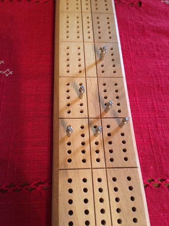 Vintage Whitman Cribbage Board with Metal Pegs