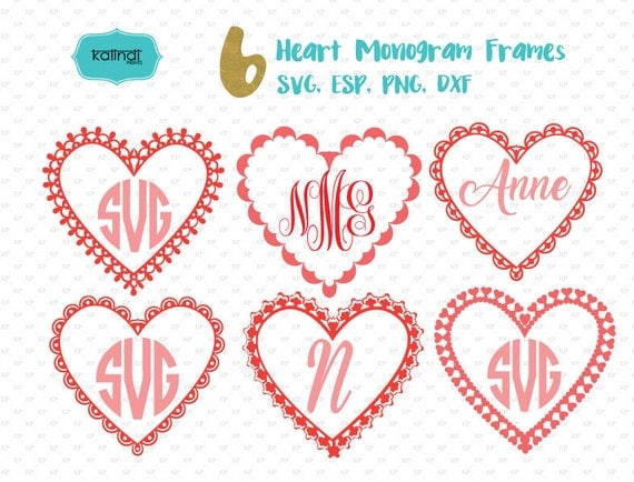Valentine svg valentine monogram svg heart svg heart