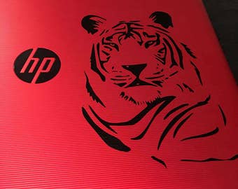 Tiger decal - tiger sticker - tiger laptop sticker - tiger car decal - jungle decal - striped tiger decal
