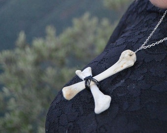 Oz bone inverted cross necklace